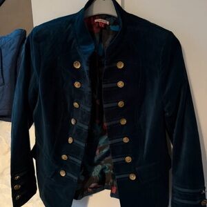 Joe Browns Teal Velvet Military Blazer